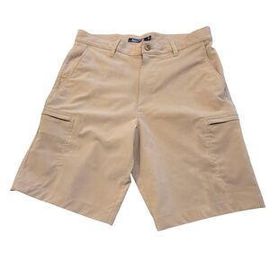 Chaps Golf 78 Men's 30 Tan Beige 9" Cargo Shorts 6 Pocket Stretch Flat Front